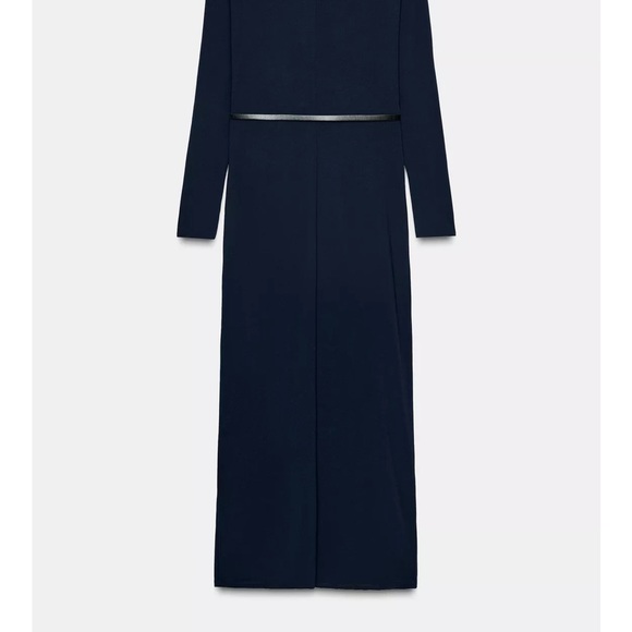NWT ZARA Elegant Navy Blue Dress - Picture 10 of 13